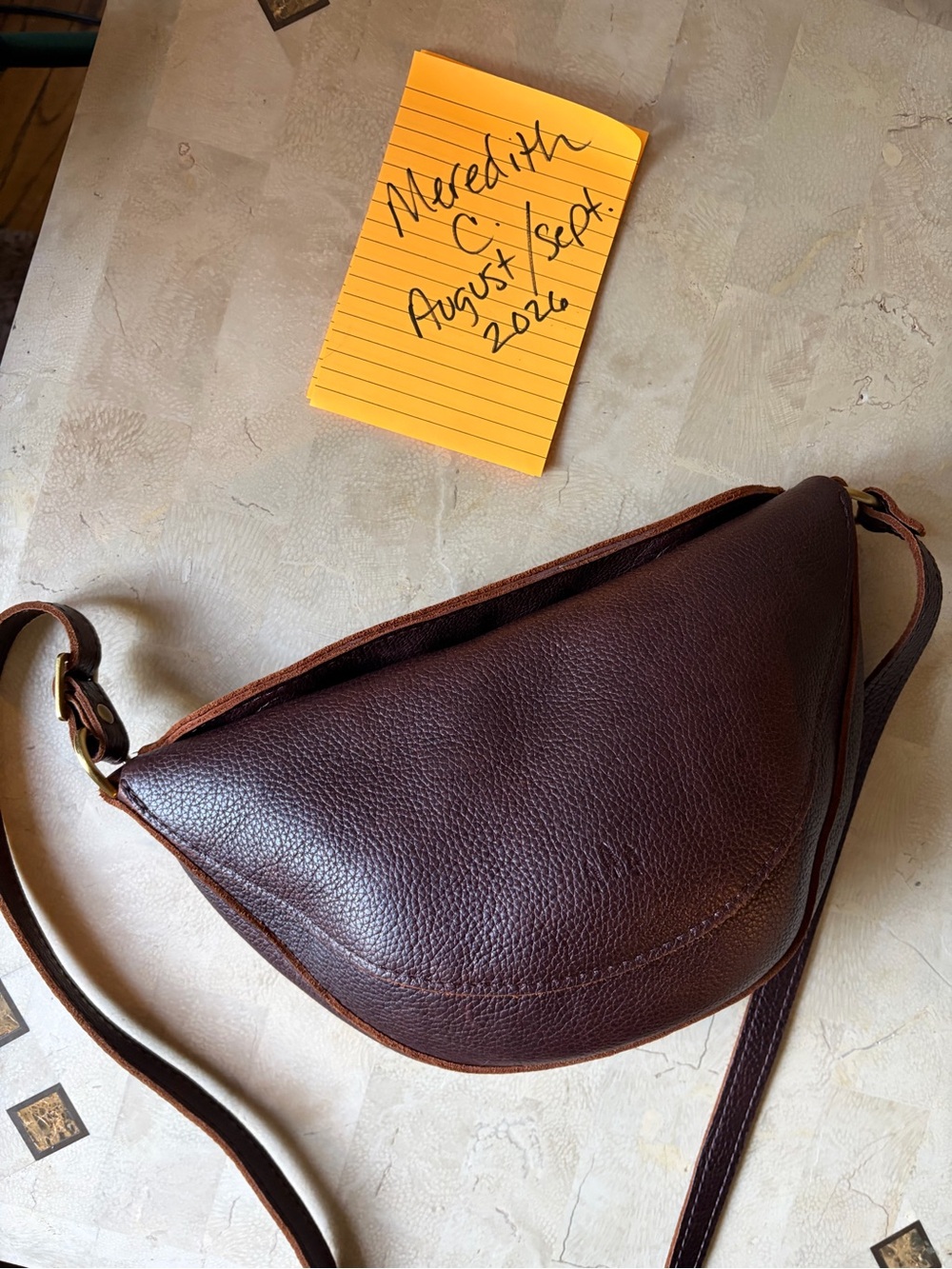 Portland Leather Medium Koala Sling bag in the color Coldbrew